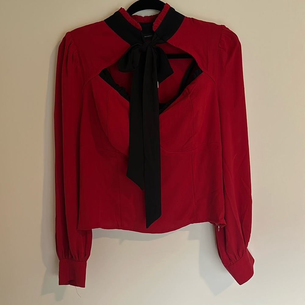 Red and Black NY&co Blouse